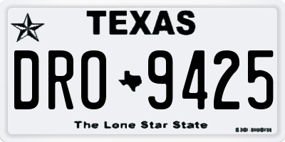 TX license plate DRO9425