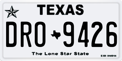 TX license plate DRO9426
