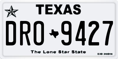 TX license plate DRO9427