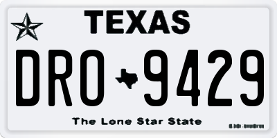 TX license plate DRO9429
