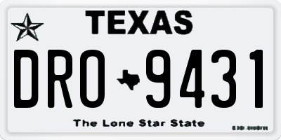 TX license plate DRO9431