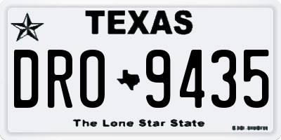 TX license plate DRO9435