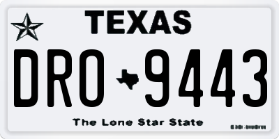 TX license plate DRO9443