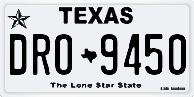 TX license plate DRO9450