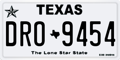 TX license plate DRO9454