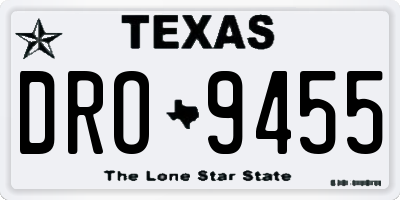 TX license plate DRO9455