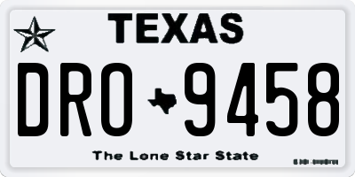 TX license plate DRO9458