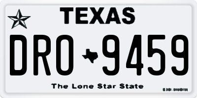 TX license plate DRO9459