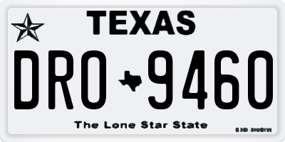 TX license plate DRO9460