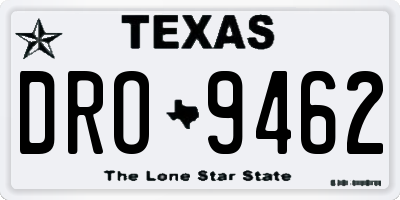 TX license plate DRO9462