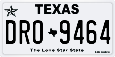 TX license plate DRO9464
