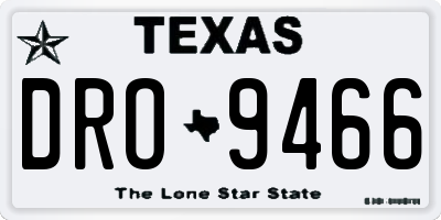 TX license plate DRO9466