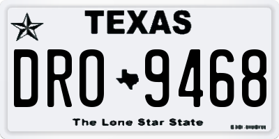 TX license plate DRO9468