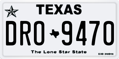 TX license plate DRO9470