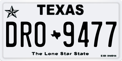 TX license plate DRO9477