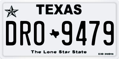 TX license plate DRO9479