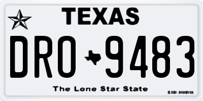 TX license plate DRO9483