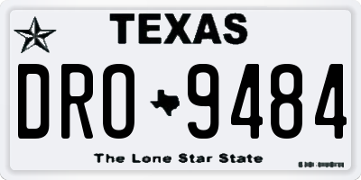 TX license plate DRO9484