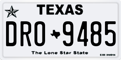 TX license plate DRO9485