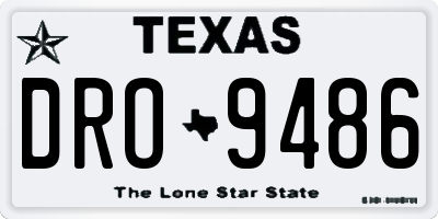 TX license plate DRO9486