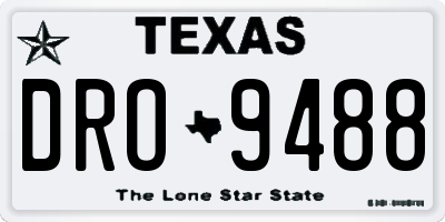 TX license plate DRO9488