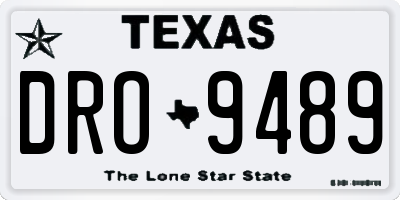 TX license plate DRO9489