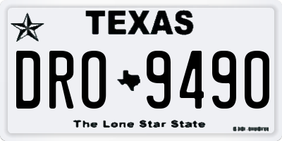 TX license plate DRO9490