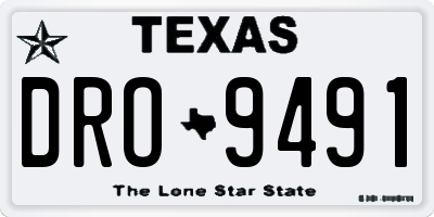 TX license plate DRO9491