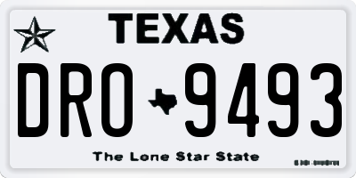 TX license plate DRO9493