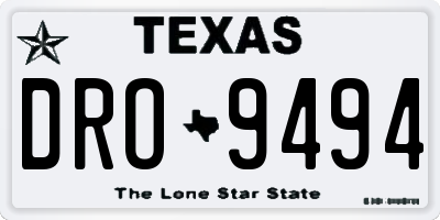 TX license plate DRO9494