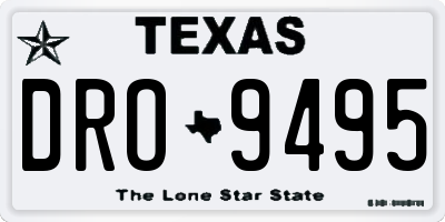 TX license plate DRO9495