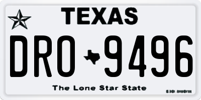 TX license plate DRO9496