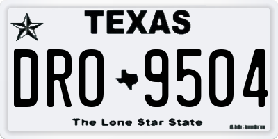 TX license plate DRO9504