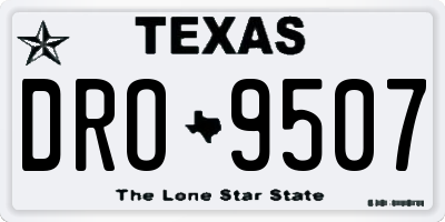 TX license plate DRO9507
