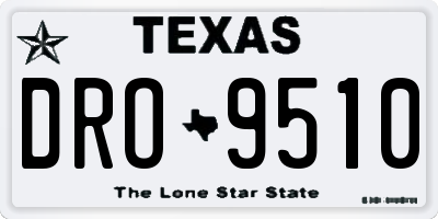 TX license plate DRO9510