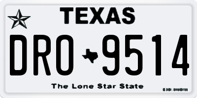 TX license plate DRO9514