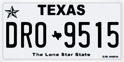 TX license plate DRO9515