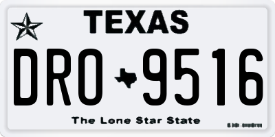 TX license plate DRO9516