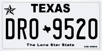 TX license plate DRO9520