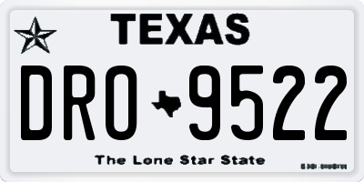 TX license plate DRO9522