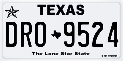 TX license plate DRO9524