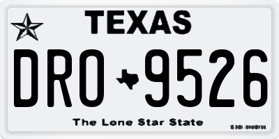 TX license plate DRO9526