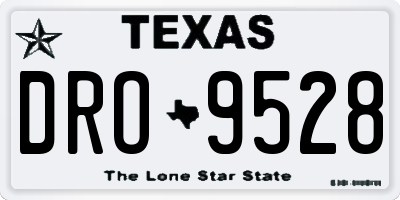 TX license plate DRO9528