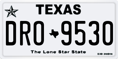 TX license plate DRO9530