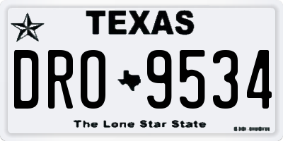 TX license plate DRO9534