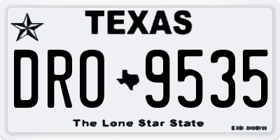 TX license plate DRO9535