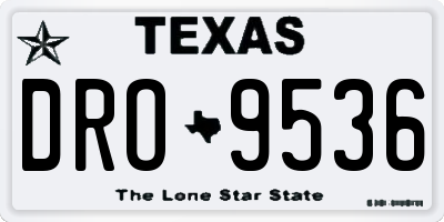TX license plate DRO9536
