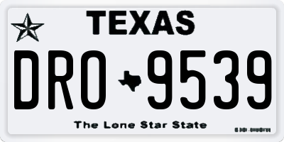 TX license plate DRO9539