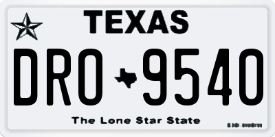 TX license plate DRO9540