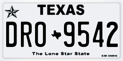 TX license plate DRO9542